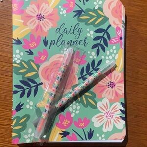 Floral Daily Planner with Matching Pens